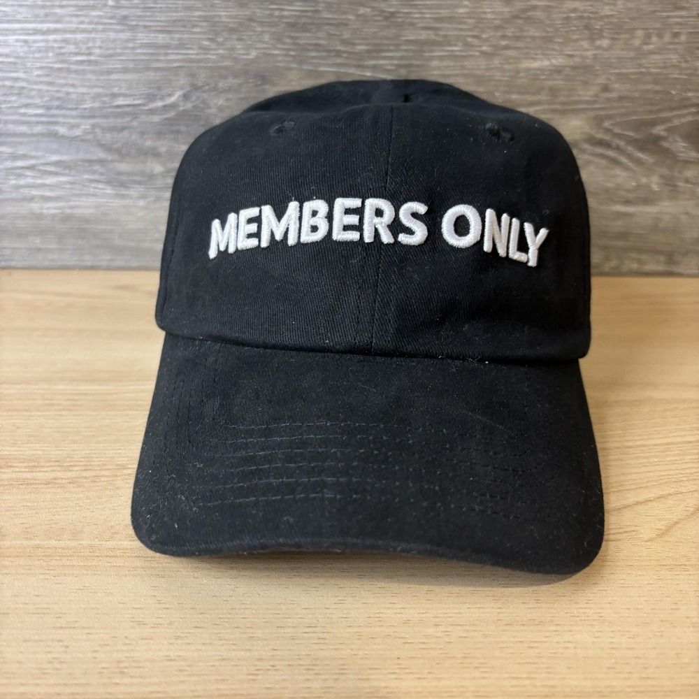 Members Only Hat Cap Strap Back One Size Black Embroidered Dad Cap Mens MCMLXXV